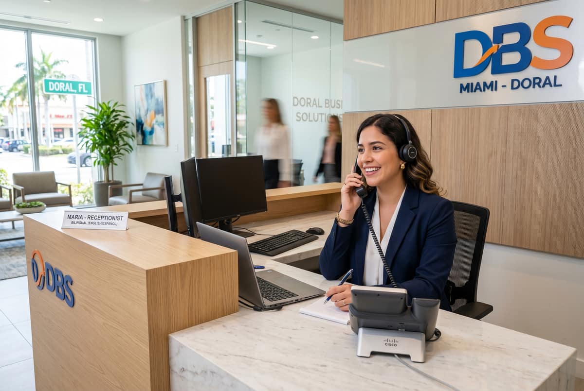 Bilingual receptionist service Doral Miami live answering LLC Work Together Center